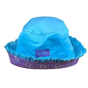 NEW Child's Bucket Hat UPF 50+ Size 7 Reversible Solid Blue / Purple & Pink